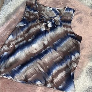 DRESSBARN BLOUSE WITH FLOWER DETAIL